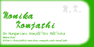monika komjathi business card